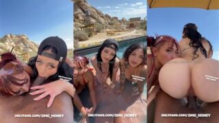 Se filtró el video del cuarteto al aire libre de Auhneesh Nicole en bikini -
