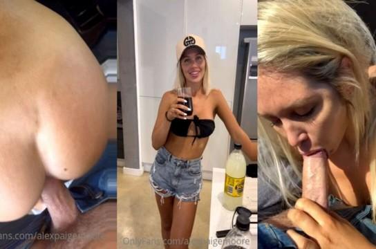 Alex Paige chupando polla en el coche porno filtrado