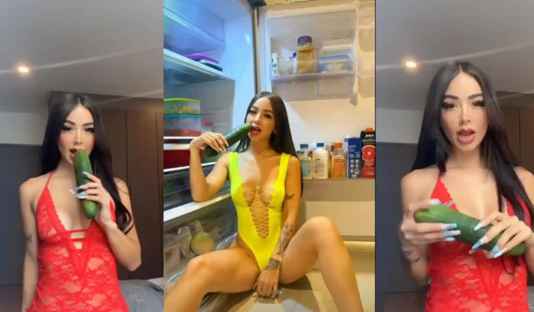 Caeli chupando un pepino YouTuber