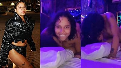 El rapero Tokischa en un trío en una cabaña