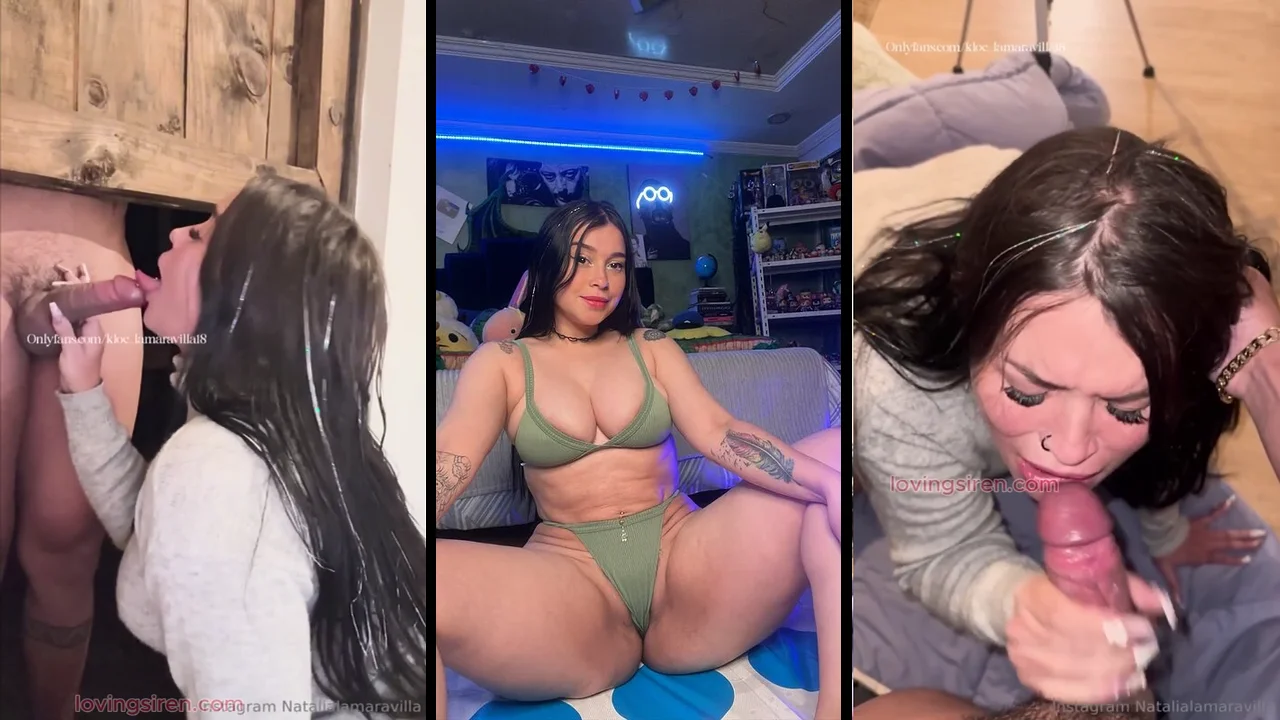 Kloe La Maravilla recibiendo la leche en la cara