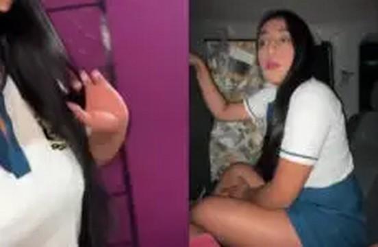 La colegiala María Carbaleon se queda follando en el coche