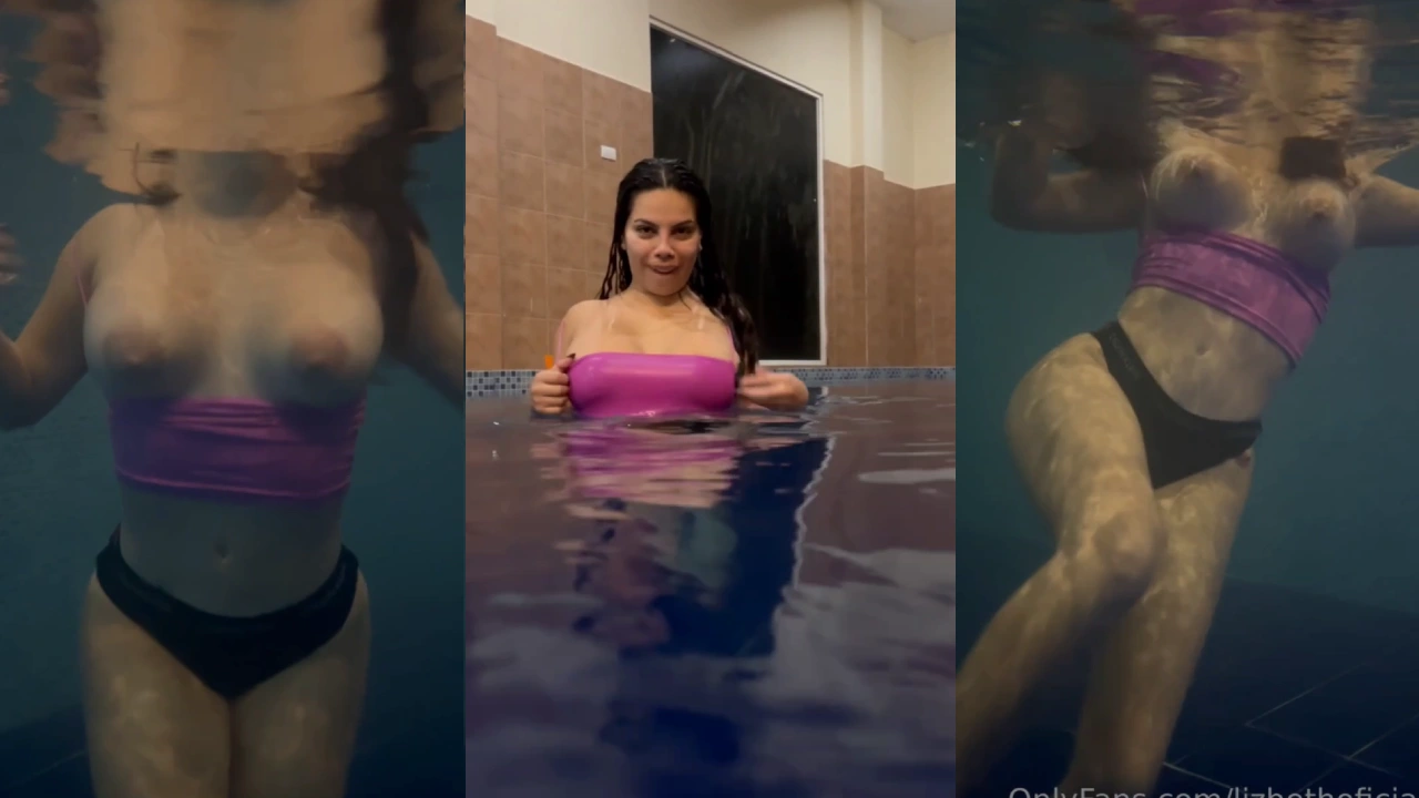 Lizbeth Rodriguez se excito en la piscina