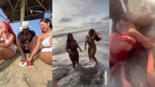 Luisa Espinoza follando en la playa