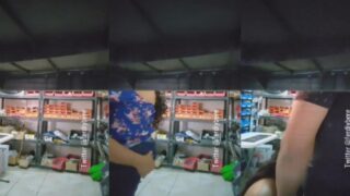 Mami caliente se la chupa a sus clientes en una ferretería