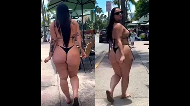 Mostrando su gran culo en público hasta que una BBC se la folla duro