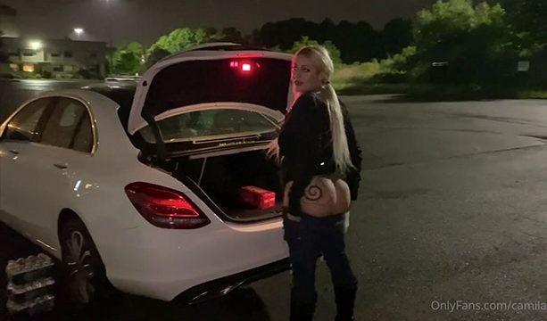 PAWG Camila Rose Cinta de sexo interracial al aire libre