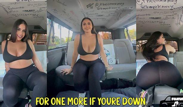 PAWG Rebecca J Jugando en la Fanvan