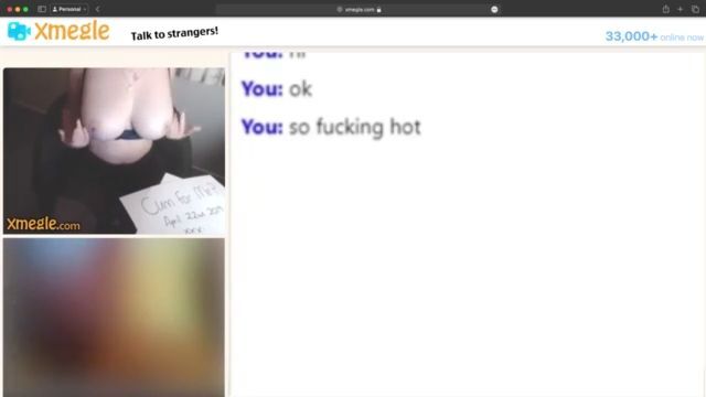 Rubia de enormes tetas se exhibe en omegle