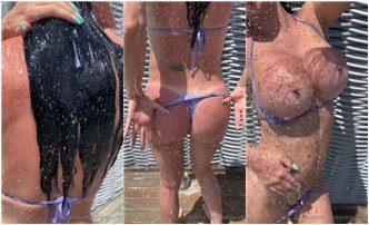 Se filtró el video de Jasmine Jae desnuda en la ducha exterior Onlyfans