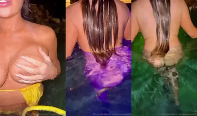 Se filtró el video de Jenni Neidhart en topless Handbra Swimming Pool Onlyfans