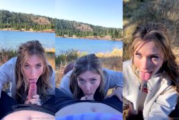 Se filtró el video de tragar semen de mamada al aire libre de ThePrincessJess