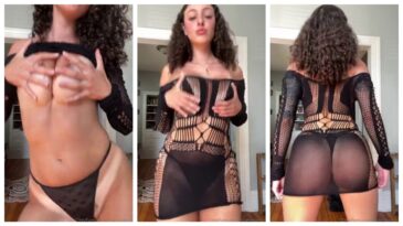 Shutupsigh AKA Starrysigh Desnuda Lencería Negra Tetonas Bailando