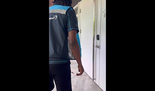 Vicky Hyuga follando con entrega de Amazon Prime