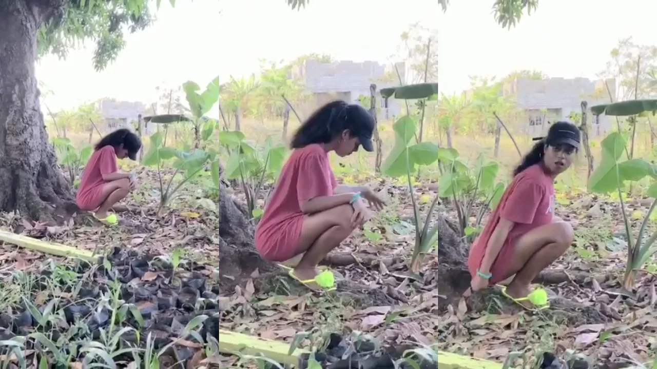 Yeraldincom orinando en el campo